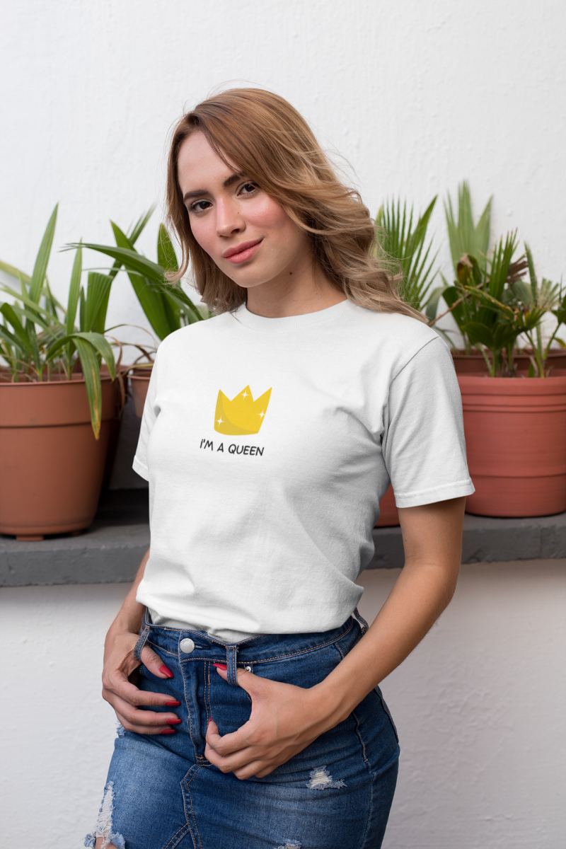 Kadın Özel Baskılı Modern Fit %100 Pamuk Bisiklet Yaka T-Shirt — Beyaz [stokoz:0w2ULurtkUBgTQkeE4dB%3ABeyaz%3A0%3Awjli69]