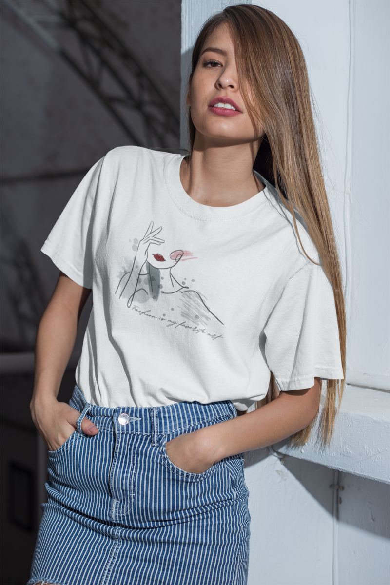 Kadın Özel Baskılı Modern Fit %100 Pamuk Bisiklet Yaka T-Shirt — Beyaz [stokoz:lNFjWQSwquSF7uYJtXyZ%3ABeyaz%3A0%3A1mgo725]