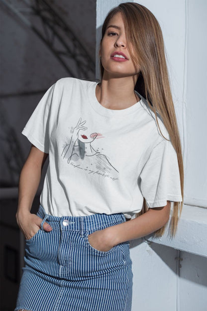 Kadın Özel Baskılı Modern Fit %100 Pamuk Bisiklet Yaka T-Shirt — Beyaz [stokoz:lNFjWQSwquSF7uYJtXyZ%3ABeyaz%3A0%3A1mgo725]