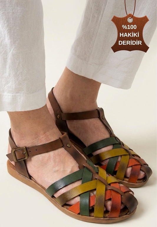 Woji Taba Hakiki Deri Kemerli Sandalet — Taba [stokoz:8xDClLBUgfWse4uMFQEM%3ATaba%3A0%3A5argqm]