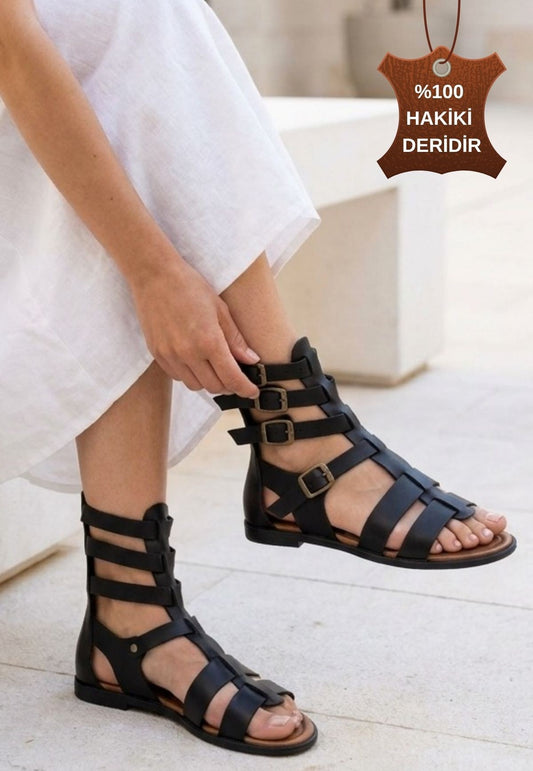 Nola Siyah Hakiki Deri Kemerli Sandalet — Siyah [stokoz:MniC21tRKtZ1ikE81tHG%3ASiyah%3A0%3A1ci3am3]