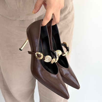 Conne Kahverengi Cilt Stiletto Ayakkabı — Kahverengi [stokoz:UVT3aY81Ss32OjJ27Lmn%3AKahverengi%3A3%3A1jcwun1]