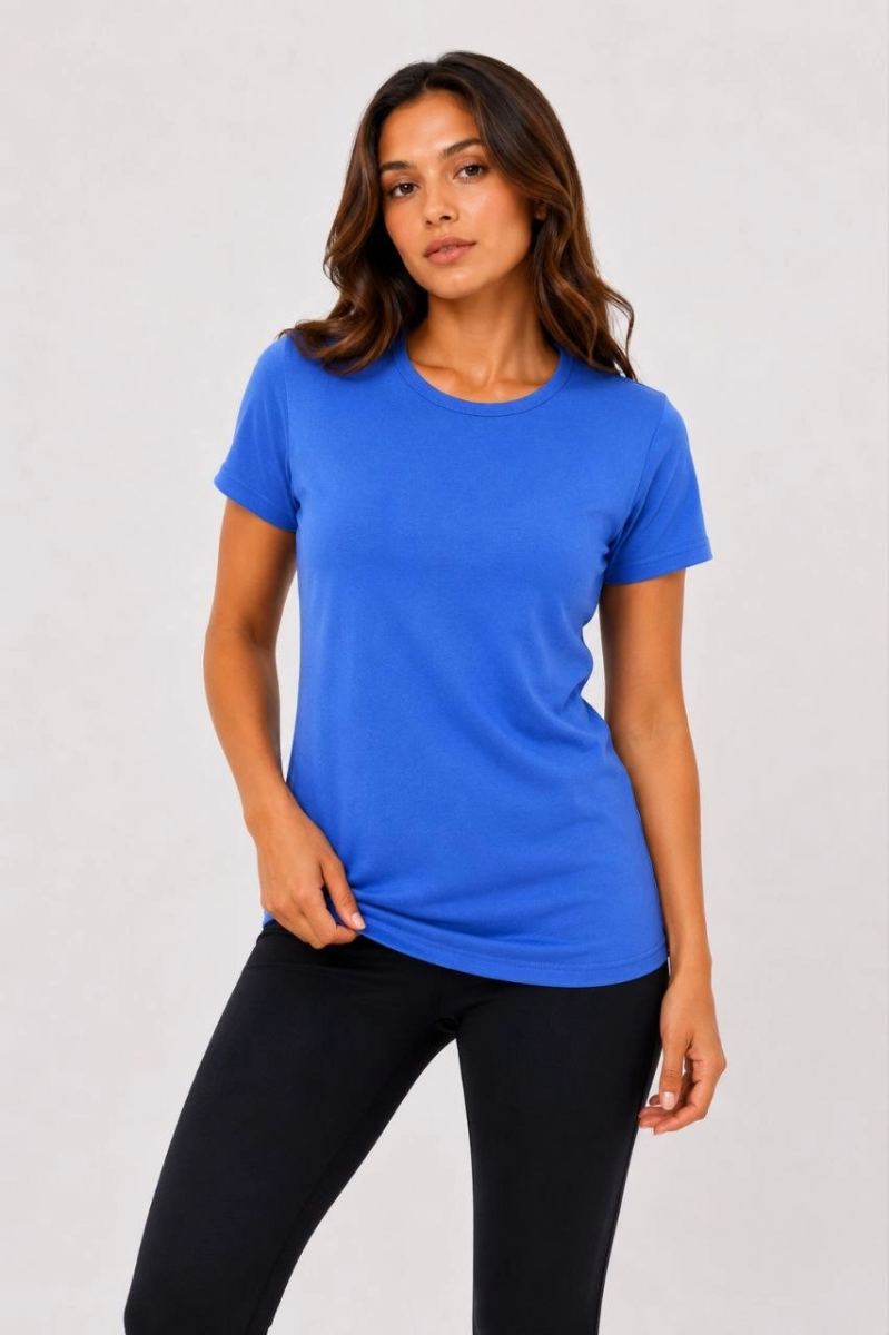 Kadın Basic Tişört Bisiklet Yaka Kısa Kol Günlük Yazlık Slim fit T-Shirt - Mavi — Mavi [stokoz:fD8XHkaE65gFuYgVRAMg%3AMavi%3A0%3A11j0yk7]