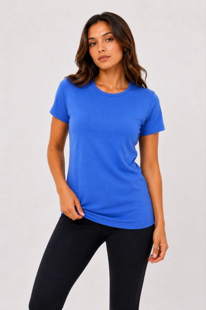Kadın Basic Tişört Bisiklet Yaka Kısa Kol Günlük Yazlık Slim fit T-Shirt - Mavi — Mavi [stokoz:fD8XHkaE65gFuYgVRAMg%3AMavi%3A0%3A11j0yk7]