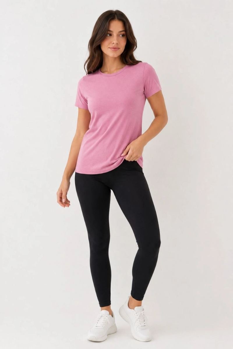 Kadın Basic Tişört Bisiklet Yaka Kısa Kol Günlük Yazlık Slim fit T-Shirt - Pembe — Pembe [stokoz:fxrec8m6P2ec4p30BX0Q%3APembe%3A1%3A1ckc8aj]