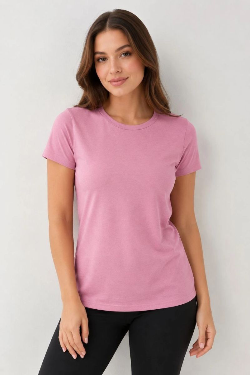 Kadın Basic Tişört Bisiklet Yaka Kısa Kol Günlük Yazlık Slim fit T-Shirt - Pembe — Pembe [stokoz:fxrec8m6P2ec4p30BX0Q%3APembe%3A2%3Acd68k7]