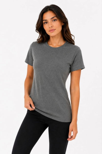 Kadın Basic Tişört Bisiklet Yaka Kısa Kol Günlük Yazlık Slim fit T-Shirt - Antrasit — Antrasit [stokoz:VUX7h1dntsQz6Tv7EkTX%3AAntrasit%3A0%3Adgq0mv]