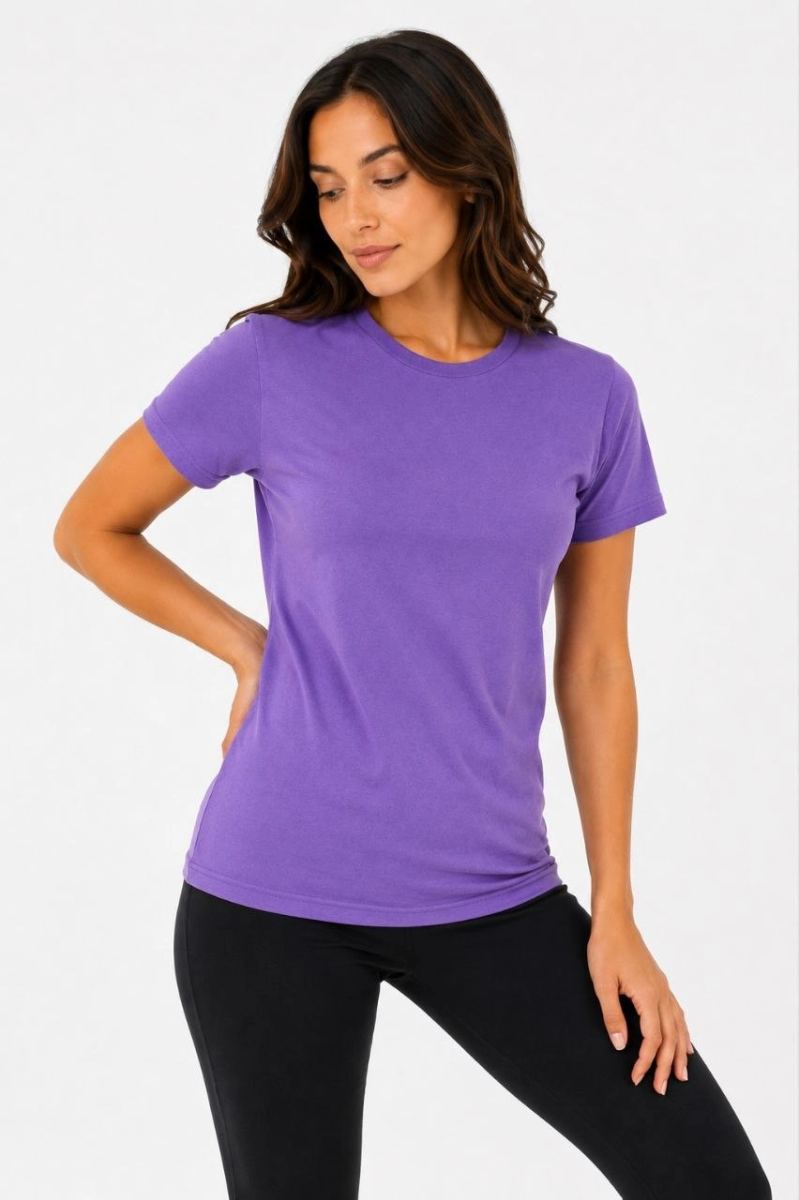 Kadın Basic Tişört Bisiklet Yaka Kısa Kol Günlük Yazlık Slim fit T-Shirt - Mor — Mor [stokoz:gk8UrsA9J7cM29oVXw5A%3AMor%3A0%3Afiivuz]