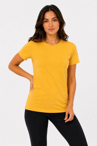 Kadın Basic Tişört Bisiklet Yaka Kısa Kol Günlük Yazlık Slim fit T-Shirt - Sarı — Sarı [stokoz:rnQrMv4ge2n1yy15Nhr9%3ASar%C4%B1%3A2%3Aseczy3]