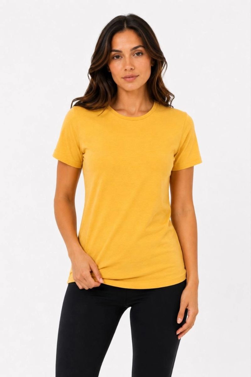 Kadın Basic Tişört Bisiklet Yaka Kısa Kol Günlük Yazlık Slim fit T-Shirt - Sarı — Sarı [stokoz:rnQrMv4ge2n1yy15Nhr9%3ASar%C4%B1%3A1%3A1e9i8wj]