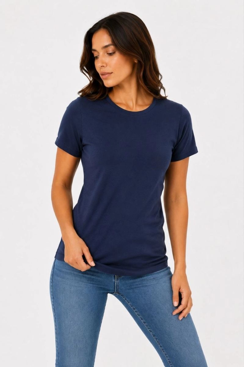 Kadın Basic Tişört Bisiklet Yaka Kısa Kol Günlük Yazlık Slim fit T-Shirt - Lacivert — Lacivert [stokoz:ijEoVyEk45MC7dUWOTJM%3ALacivert%3A3%3A1aef3y1]