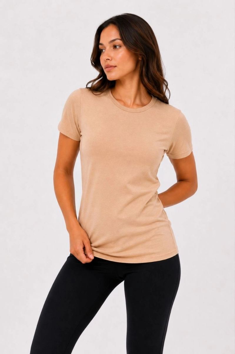 Kadın Basic Tişört Bisiklet Yaka Kısa Kol Günlük Yazlık Slim fit T-Shirt - Bej — Bej [stokoz:bHh1MQAZRNmjWiaIrFaI%3ABej%3A1%3Ayvkk9w]