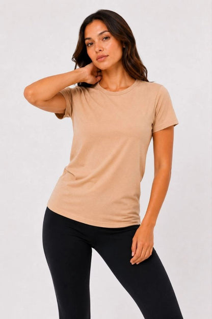 Kadın Basic Tişört Bisiklet Yaka Kısa Kol Günlük Yazlık Slim fit T-Shirt - Bej — Bej [stokoz:bHh1MQAZRNmjWiaIrFaI%3ABej%3A0%3A19webx6]