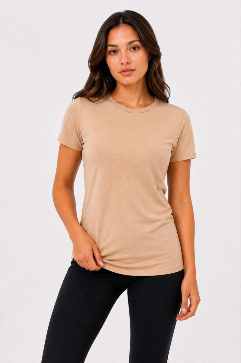 Kadın Basic Tişört Bisiklet Yaka Kısa Kol Günlük Yazlık Slim fit T-Shirt - Bej — Bej [stokoz:bHh1MQAZRNmjWiaIrFaI%3ABej%3A2%3A13k9dt7]