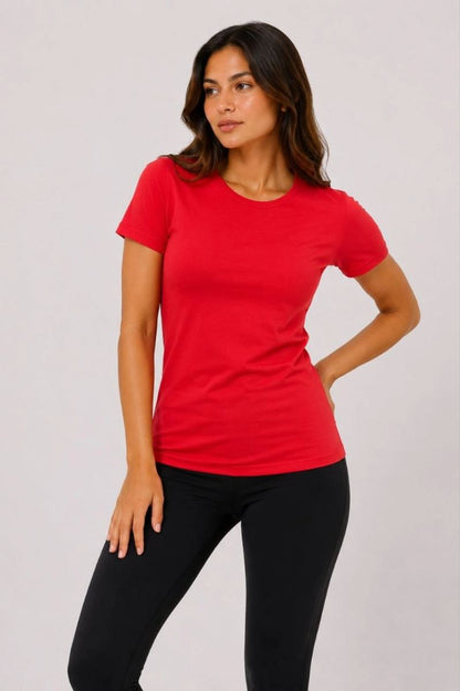 Kadın Basic Tişört Bisiklet Yaka Kısa Kol Günlük Yazlık Slim fit T-Shirt - Kırmızı — Kırmızı [stokoz:yoJIJEzIuTuIeWB3icPT%3AK%C4%B1rm%C4%B1z%C4%B1%3A2%3At8b0la]