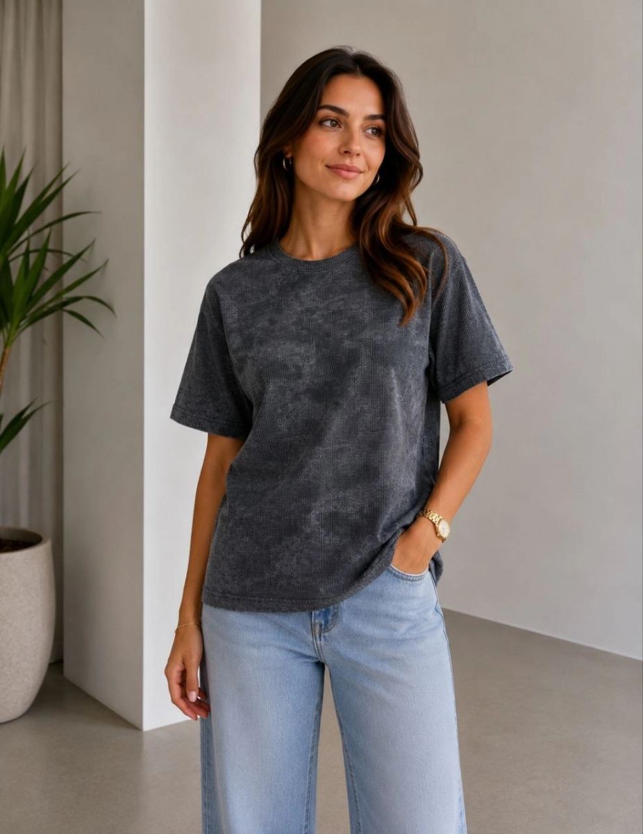 Kadın Batik Desenli Tişört Bisiklet Yaka Kısa Kol Regular Fit T-shirt - Siyah — Siyah [stokoz:luwPPFCTv5sORCIJmbZ0%3ASiyah%3A2%3A7vb3hd]