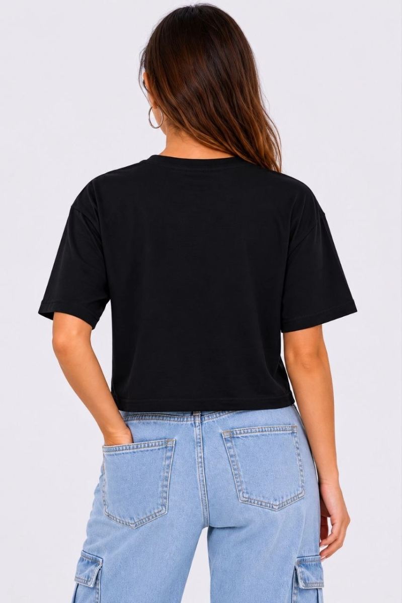 Kadın Kedi Baskılı Oversize Crop Tişört Salaş Basic Yarım Kol T-shirt - Siyah — Mavi [stokoz:HQ4u9uaY003cZVC1Ip5U%3AMavi%3A2%3A18t5e2x]