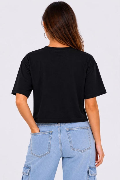 Kadın Kedi Baskılı Oversize Crop Tişört Salaş Basic Yarım Kol T-shirt - Siyah — Mavi [stokoz:HQ4u9uaY003cZVC1Ip5U%3AMavi%3A2%3A18t5e2x]