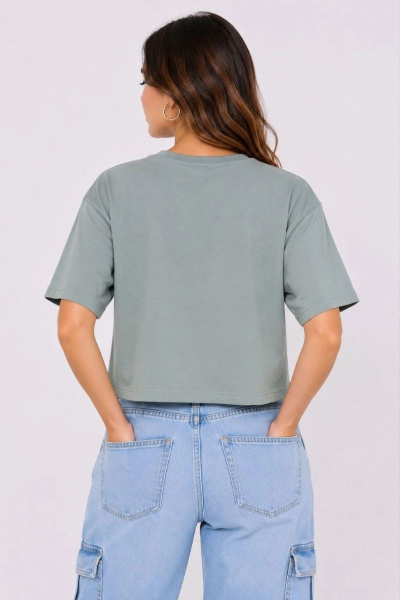 Kadın Kedi Baskılı Oversize Crop Tişört Salaş Basic Yarım Kol T-shirt - Mint Yeşili — Mint Yeşili [stokoz:WhxLKJwSrUT5GM8SqWcy%3AMint%20Ye%C5%9Fili%3A2%3A14meop]